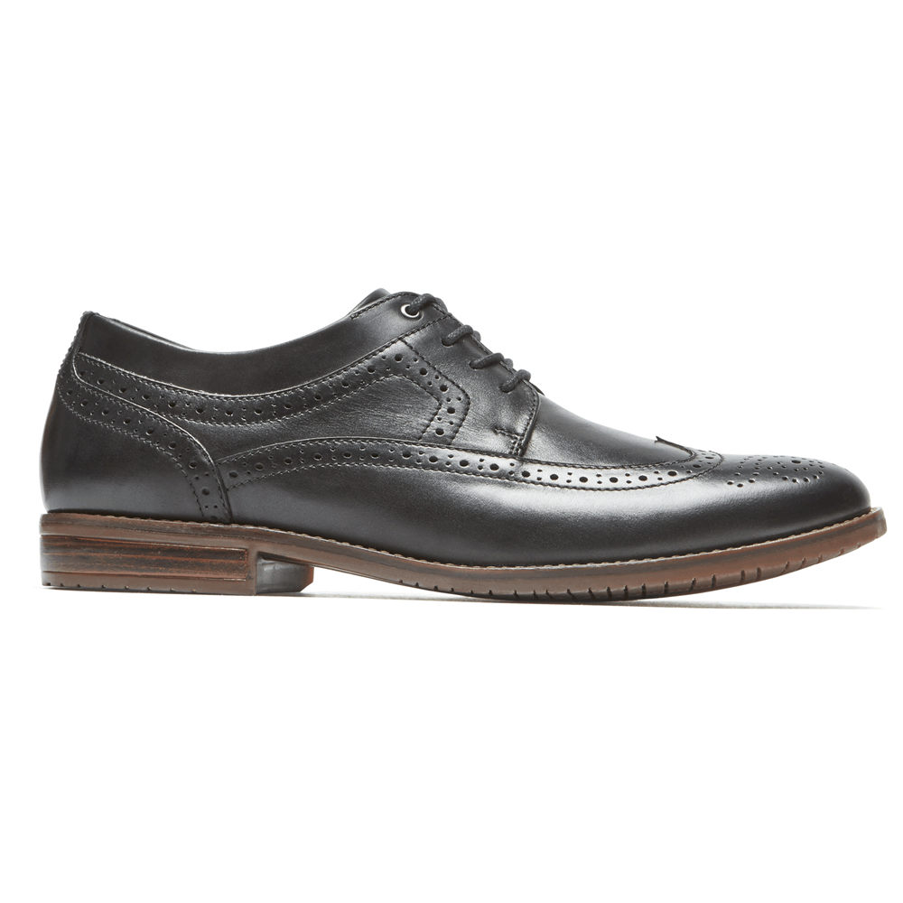 Rockport Oxfords For Mens Black - Style Purpose 3 Wingtip - FU1735428